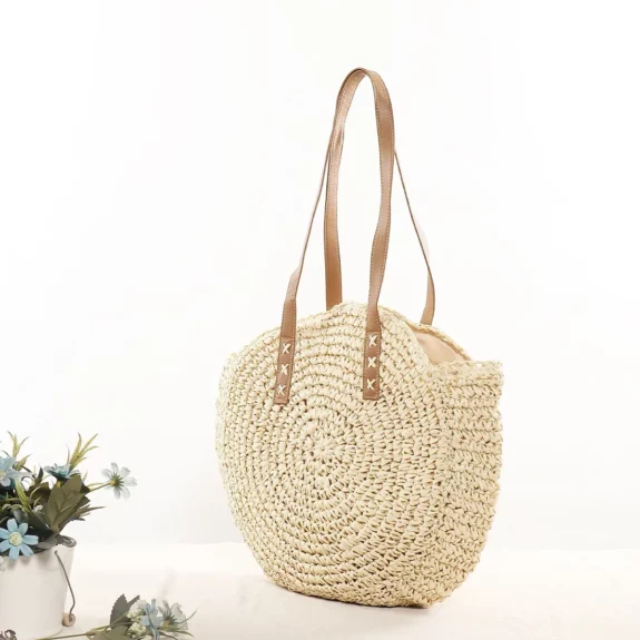 Tas Bahu Boho Rotan yang Chic