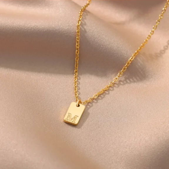 Engraved Boho Letter Necklace Style