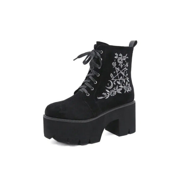 Boho Flower Platform Boots