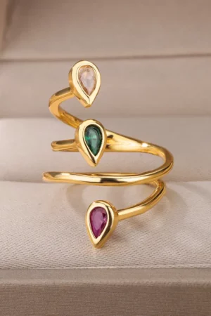 Luxury Boho Wedding Ring Set
