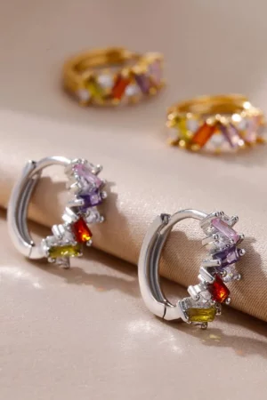 Trendy Hoop Earrings in Rainbow