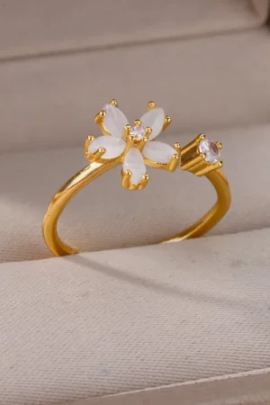 Adjustable Gold Cubic Zircon Ring