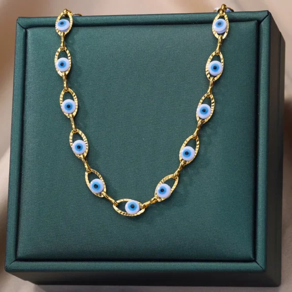 Boho Evil Eye Necklace Women