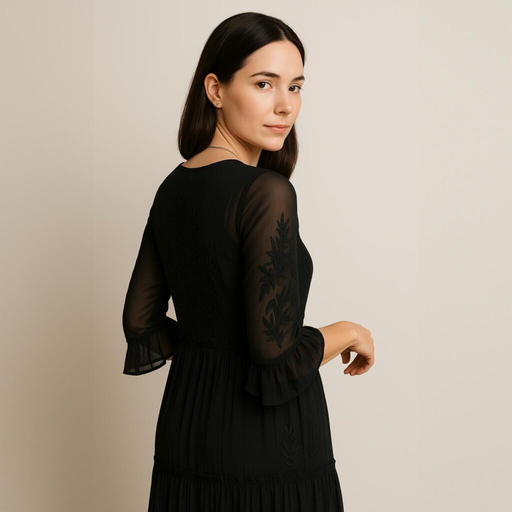 BoHo printed long sleeve dress