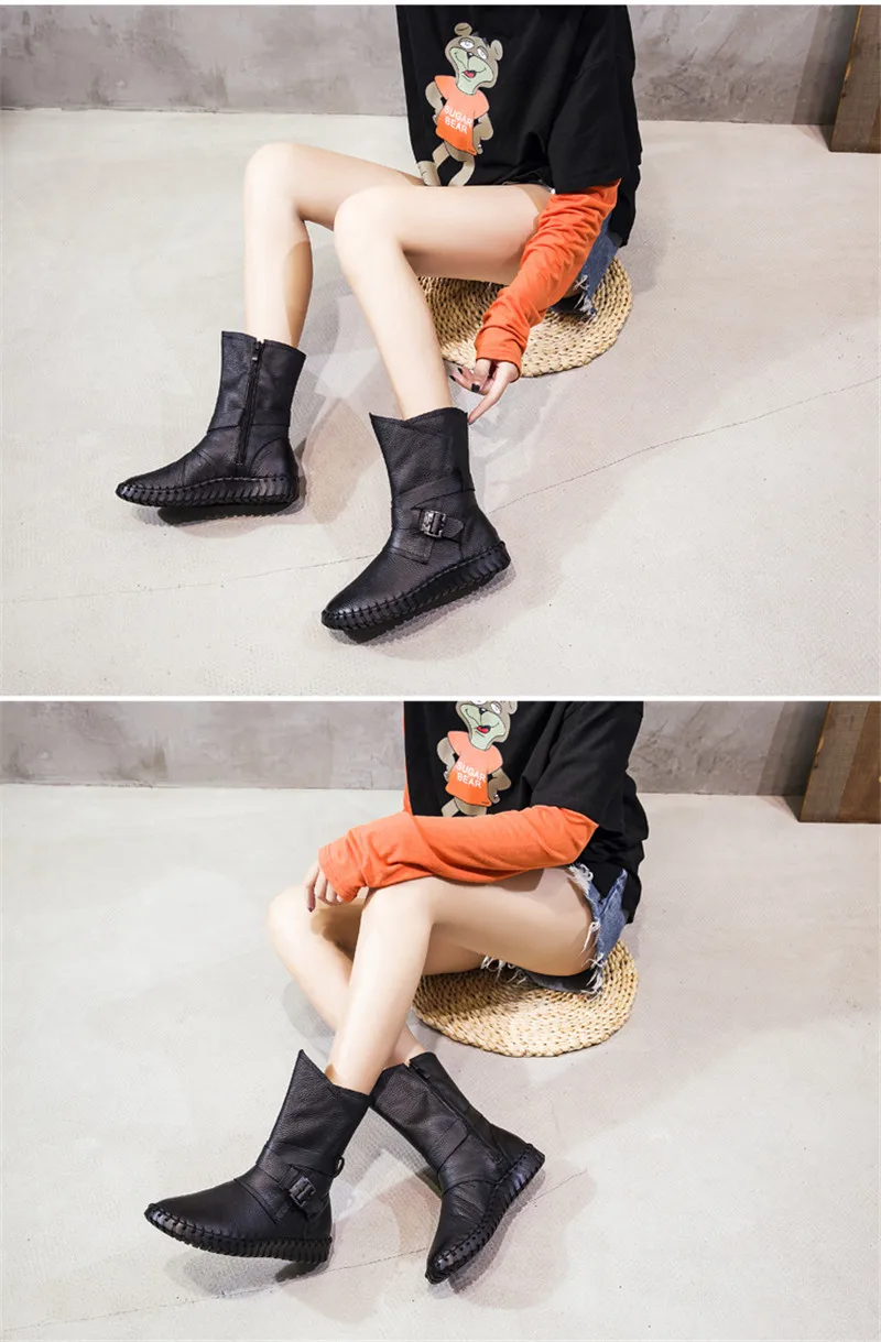 Stylish hippie Leather Ankle Boots