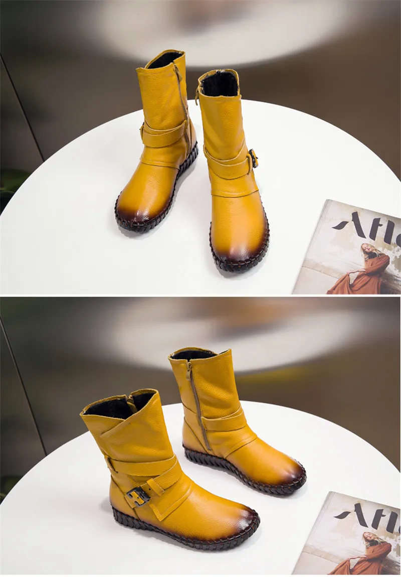 Stylish vintage Leather Ankle Boots