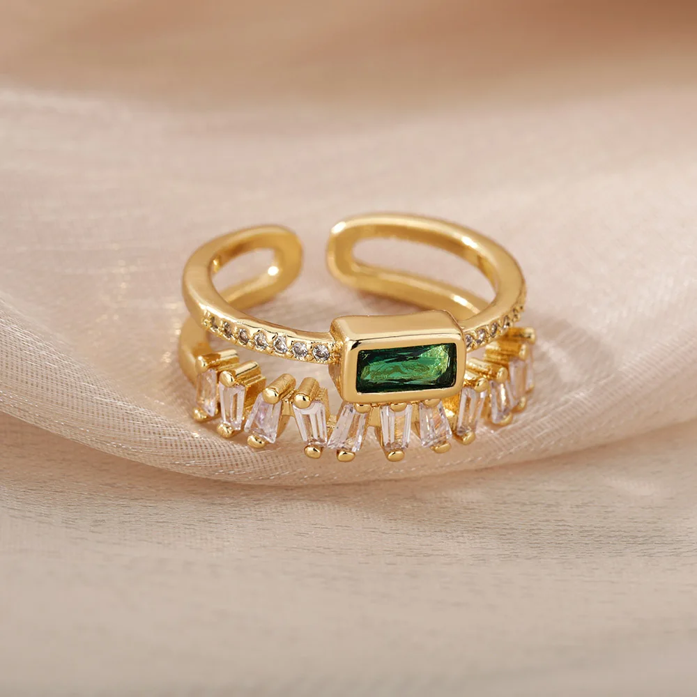 hippie Green Zircon Finger Ring