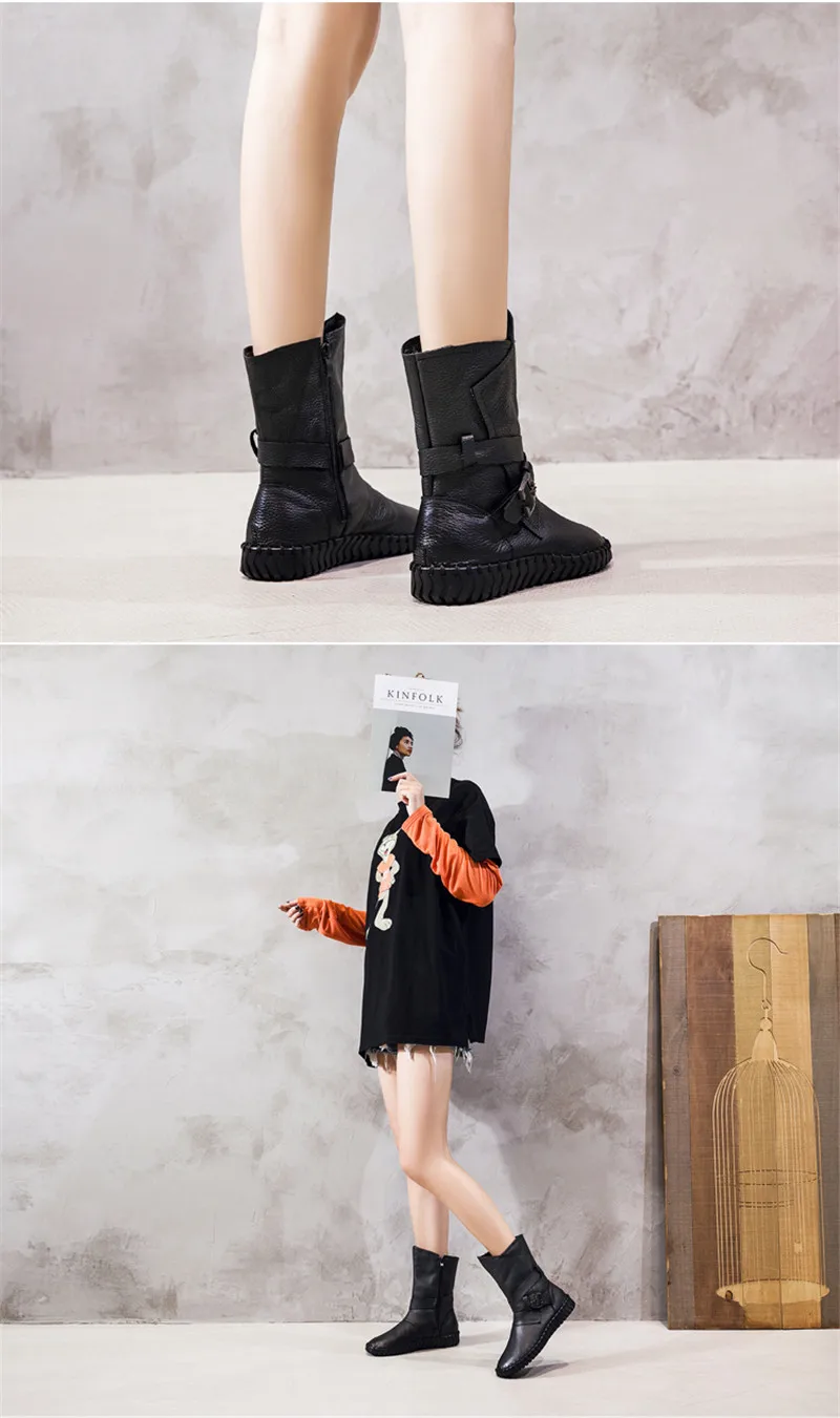 Stylish bohemian Leather Ankle Boots