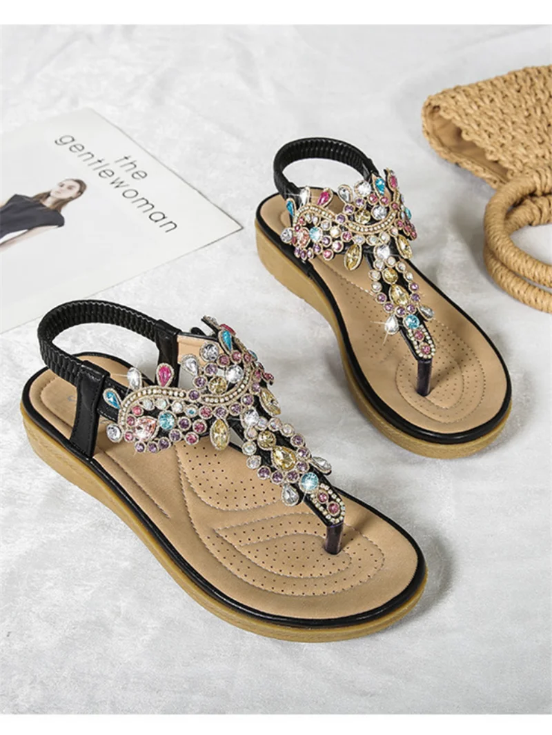boho Sandals with Rhinestones