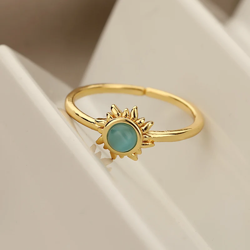 boho Sun Opal Ring Women