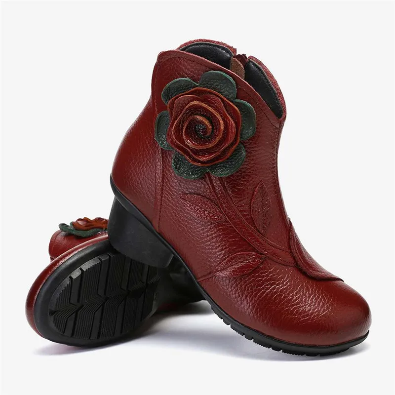 gypsy Handmade Flower Short Boots