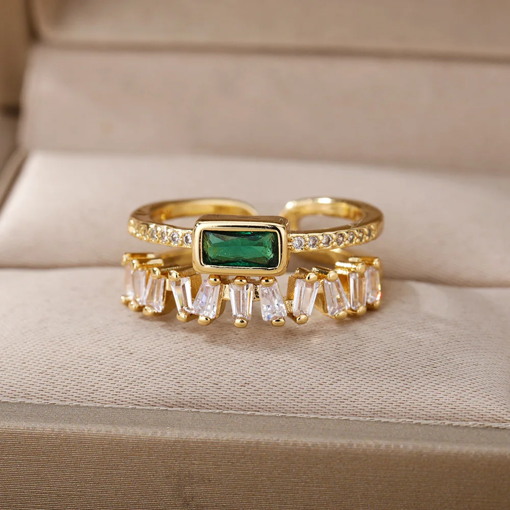 hippie Green Zircon Finger Ring
