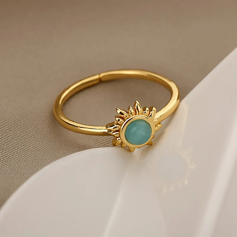 hippie Sun Opal Ring Women