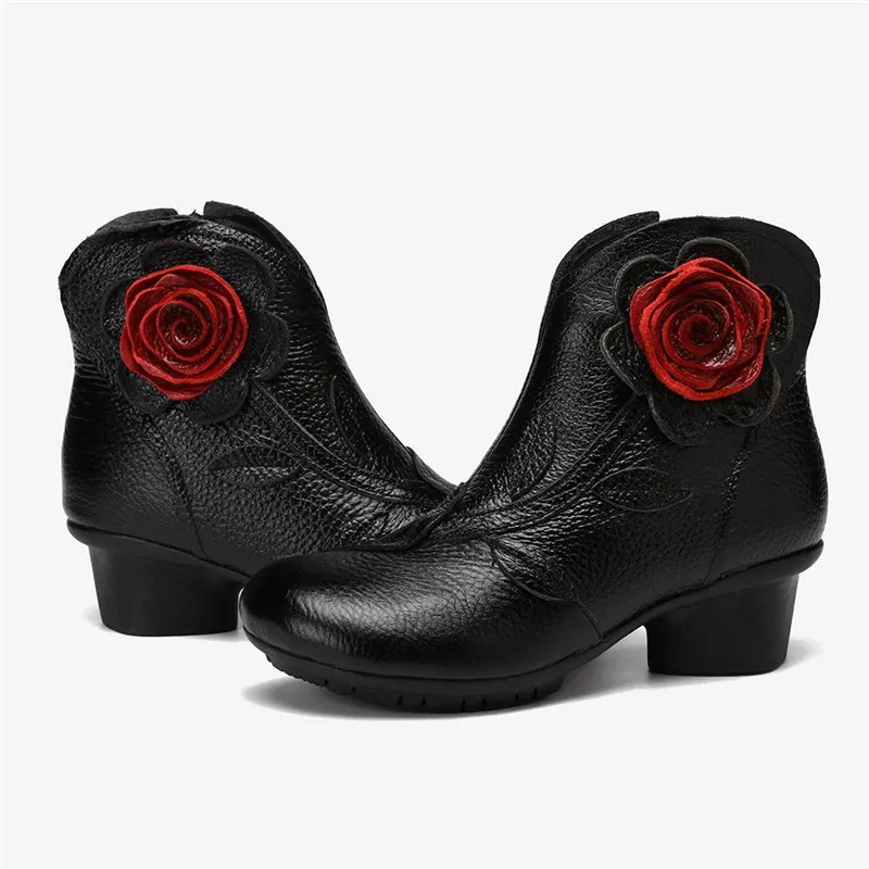 gypsy Handmade Flower Short Boots