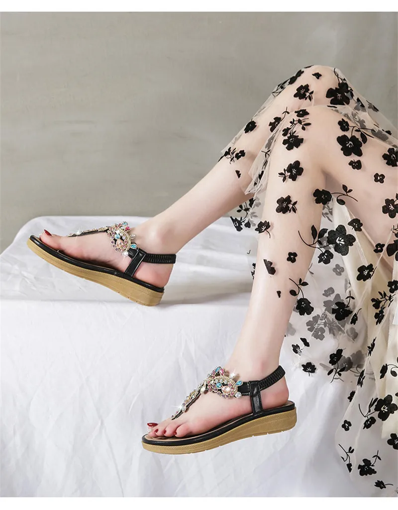 hippie Sandals with Rhinestones