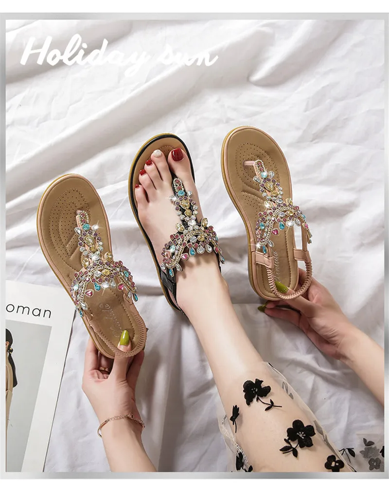 gypsy Sandals with Rhinestones