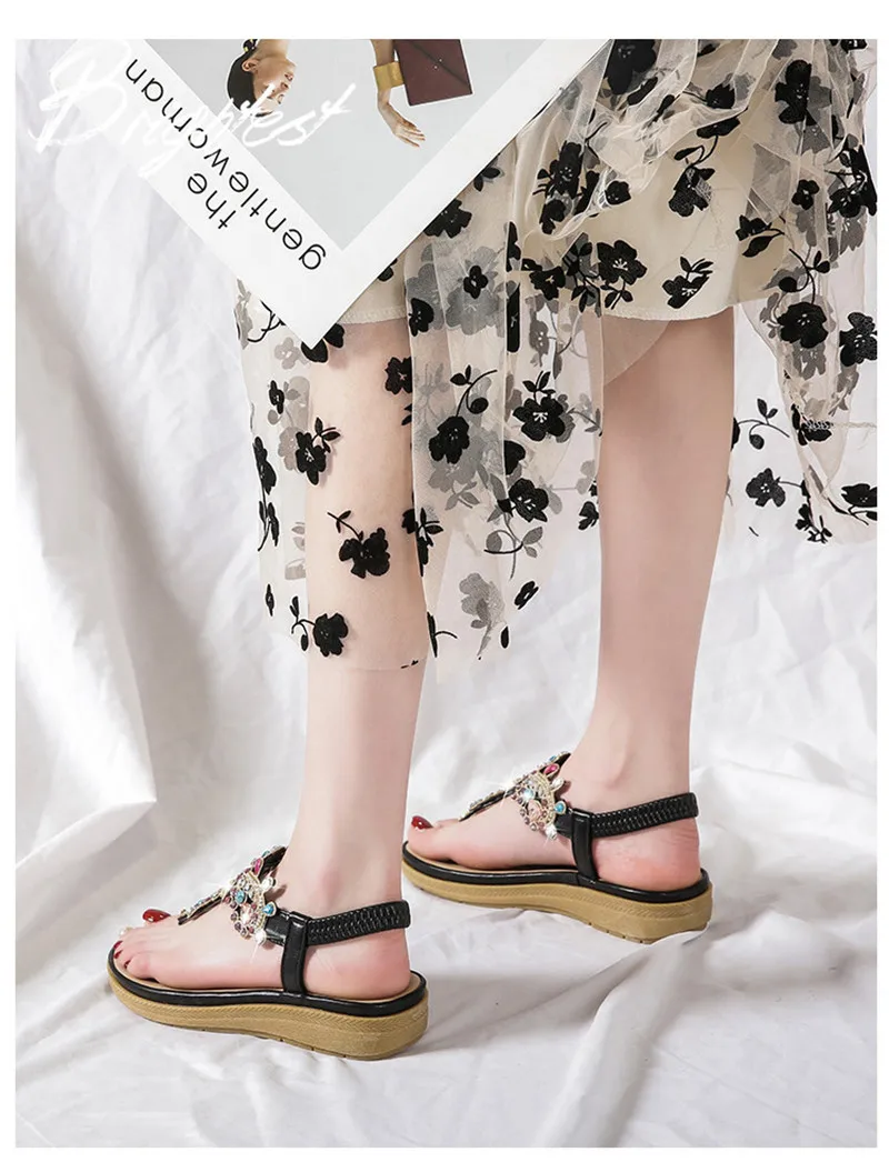 hippie Sandals with Rhinestones