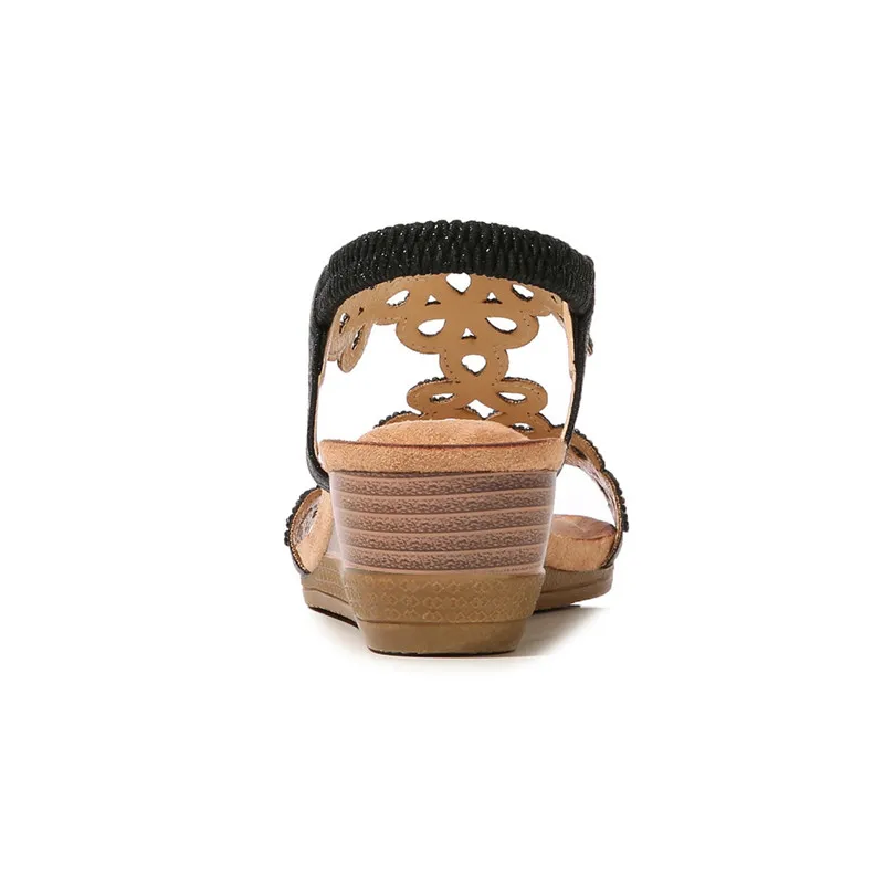 hippie Crystal Wedges Casual Sandals