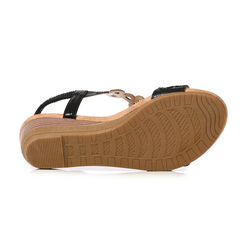 vintage Crystal Wedges Casual Sandals