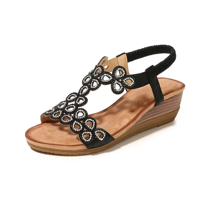 gypsy Crystal Wedges Casual Sandals