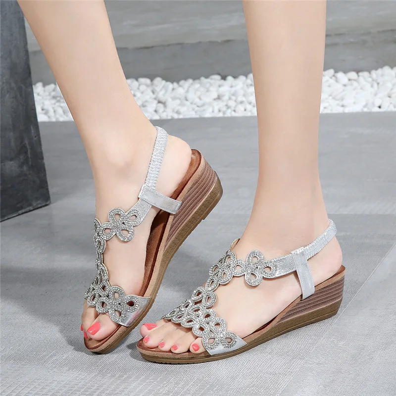 gypsy Crystal Wedges Casual Sandals