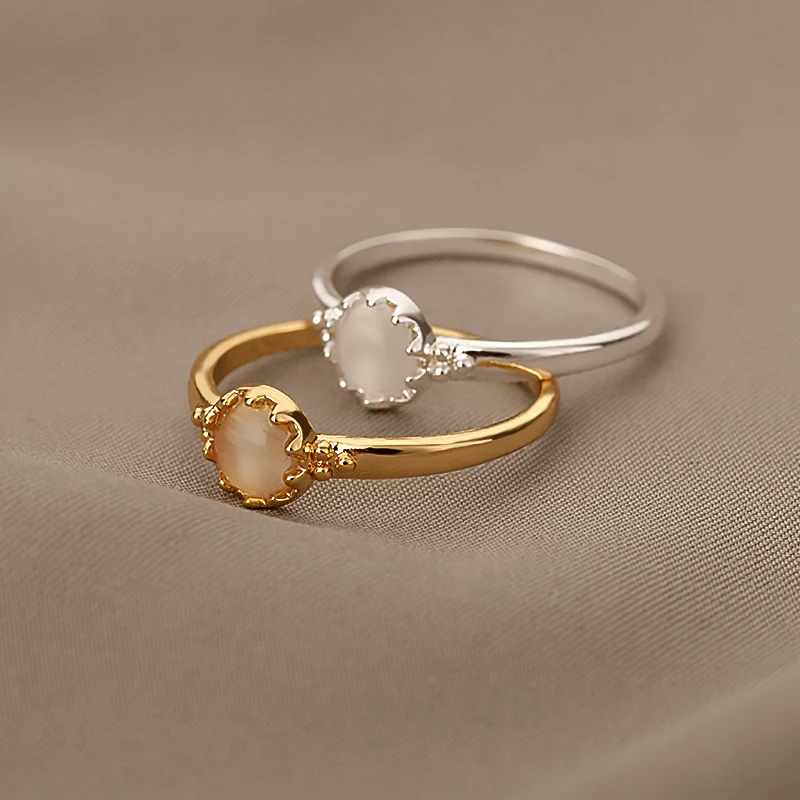 Vintage Gold boho Stone Ring