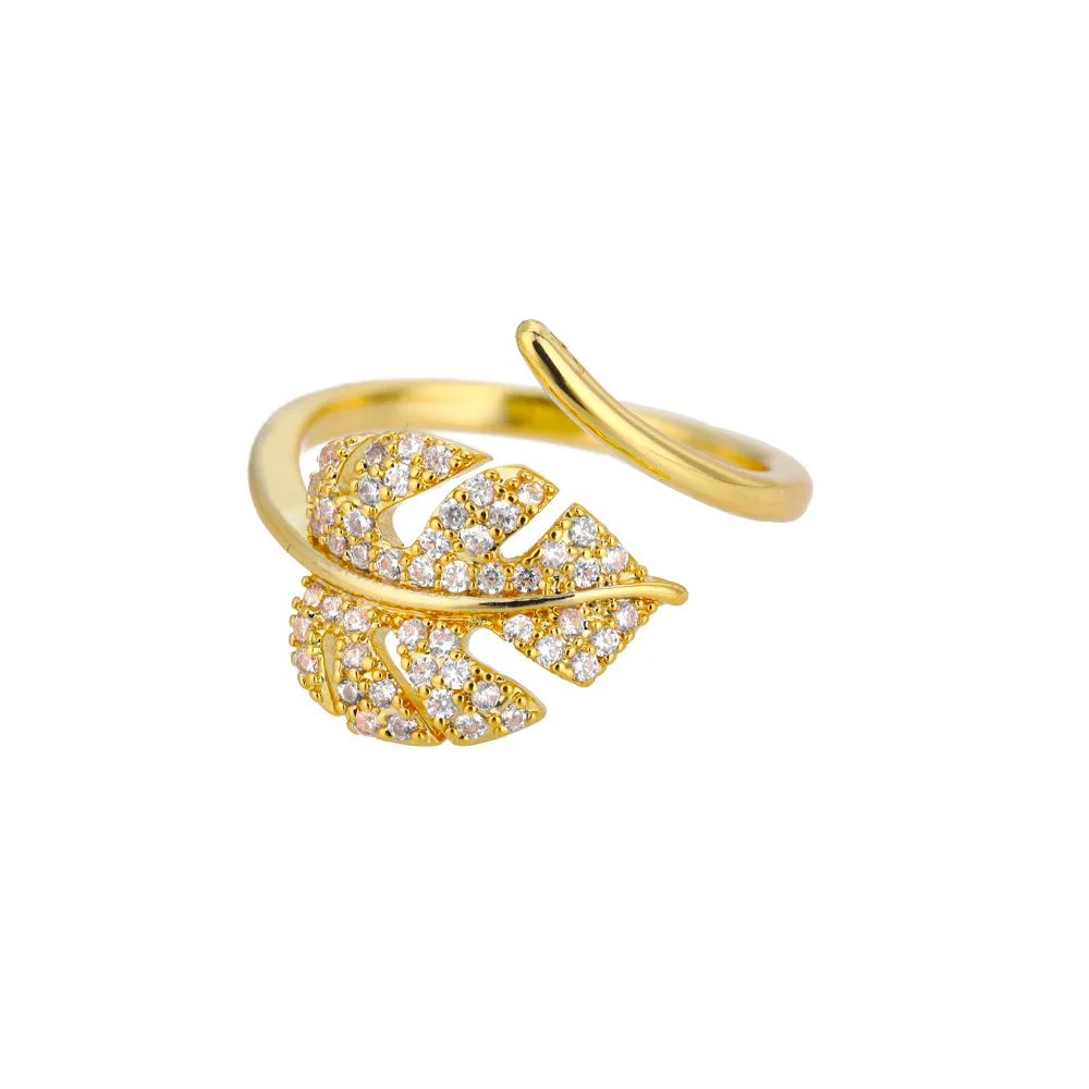 vintage Ring Adjustable Gold Zircon