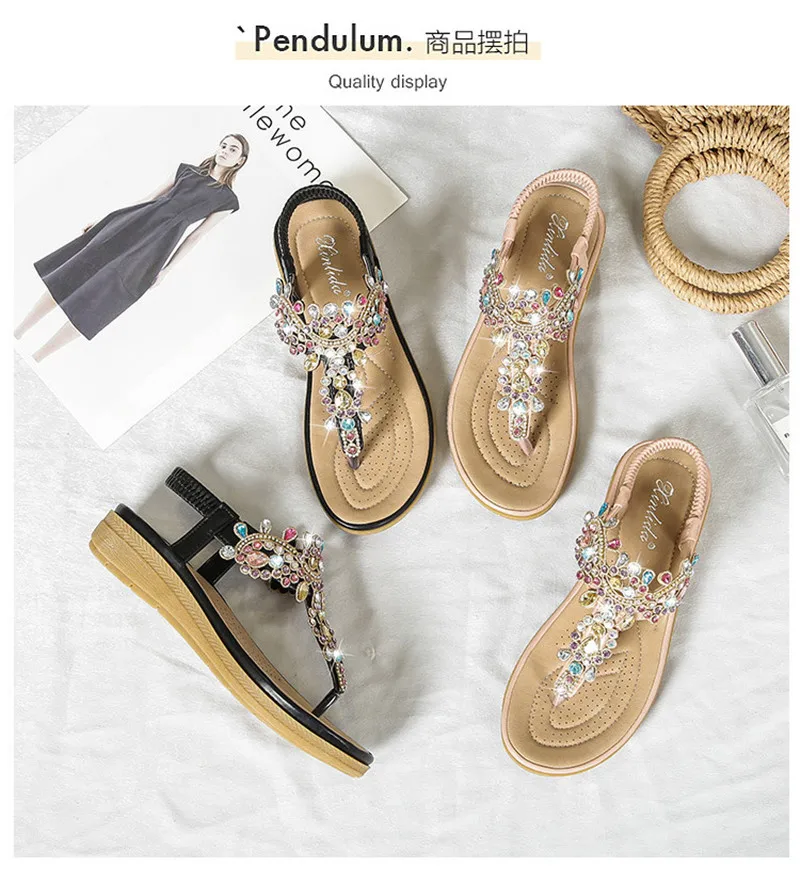 hippie Sandals with Rhinestones