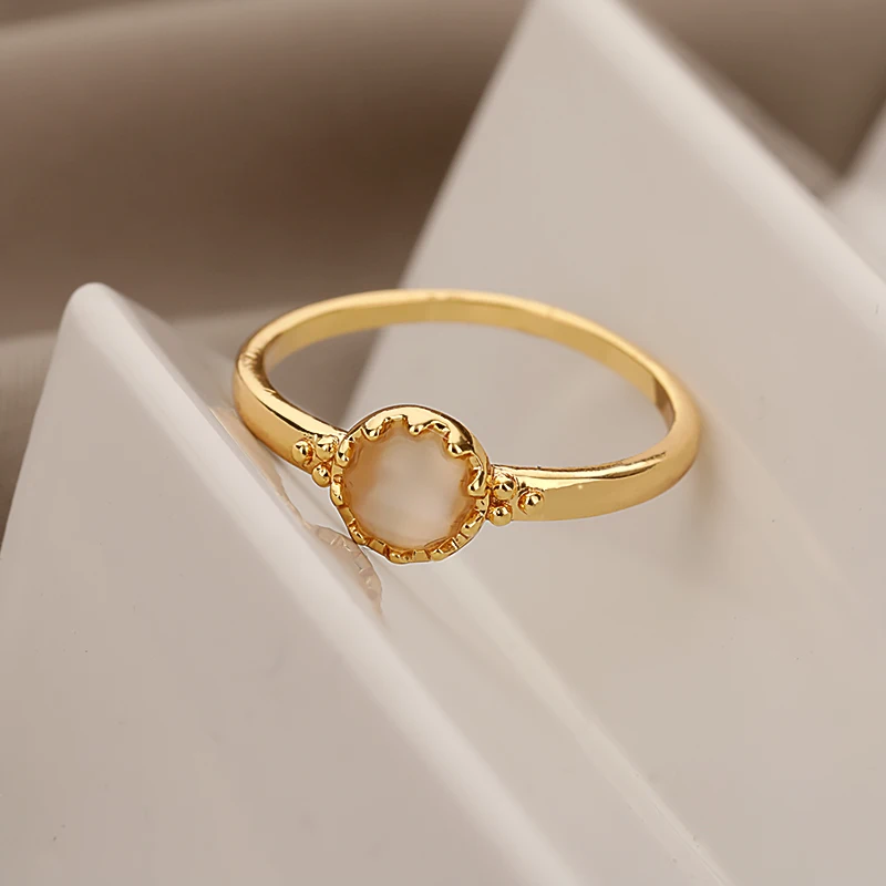 Vintage Gold bohemian Stone Ring