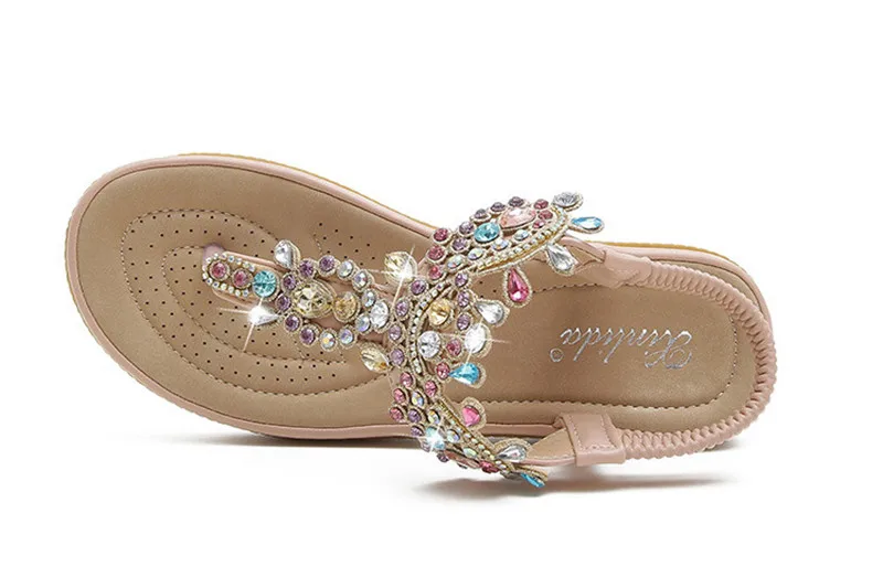 boho Sandals with Rhinestones