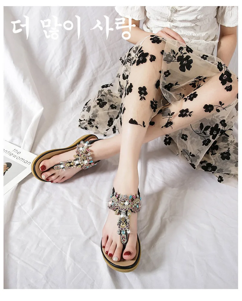 gypsy Sandals with Rhinestones
