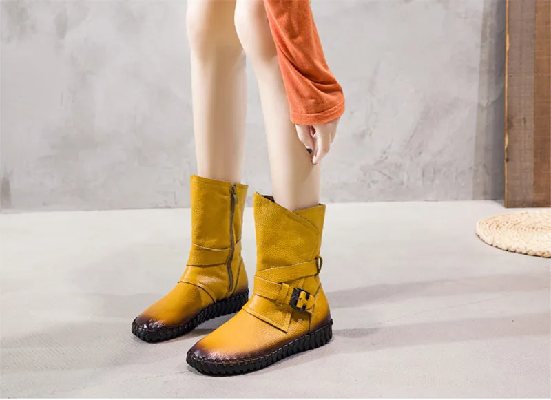 Stylish bohemian Leather Ankle Boots