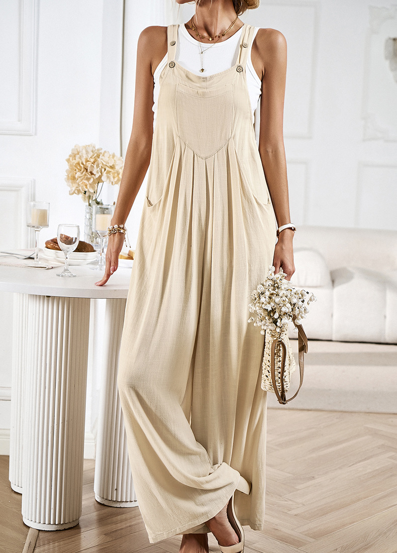 vintage Wide Leg Jumpsuit Summer
