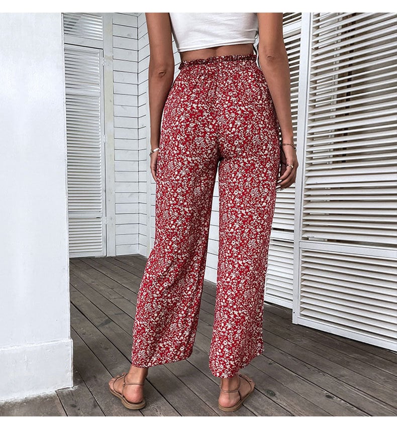 bohemian Floral High Waist Flare