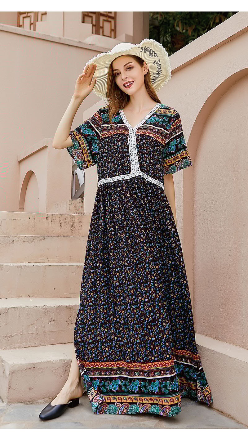Plus Size bohemian Floral Dress