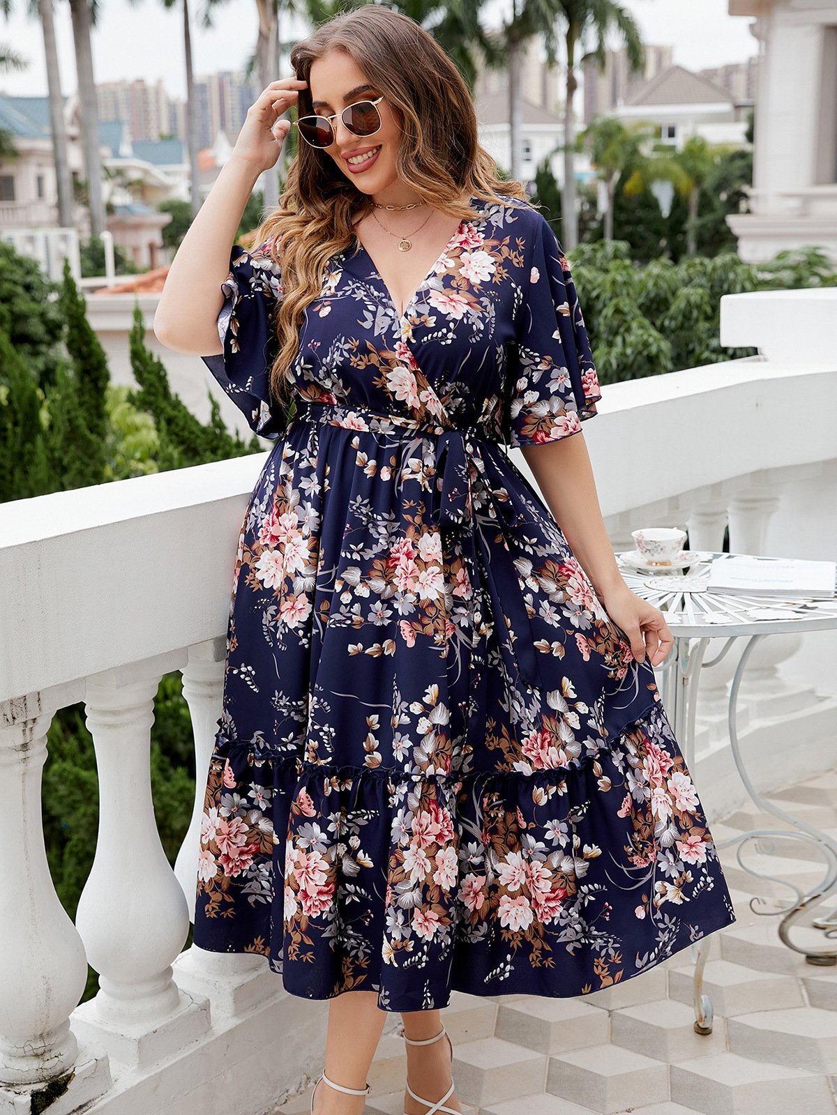 Plus Size hippie Floral Dress