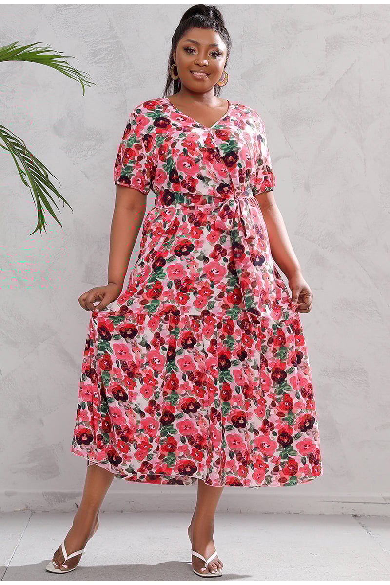 Plus Size hippie Floral Dress