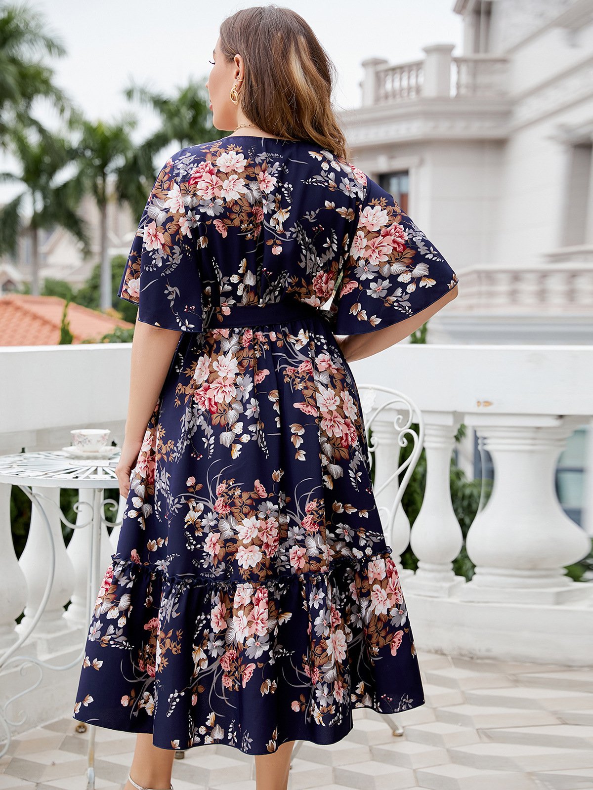Plus Size hippie Floral Dress