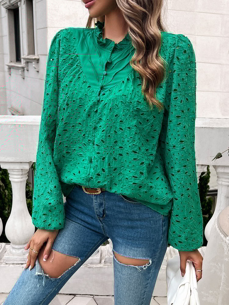 boho Blouse Elegant Cutout Design