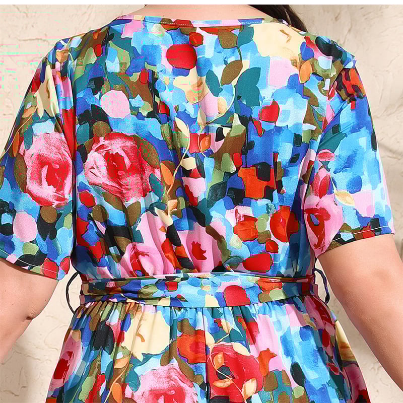 Plus Size bohemian Floral Dress