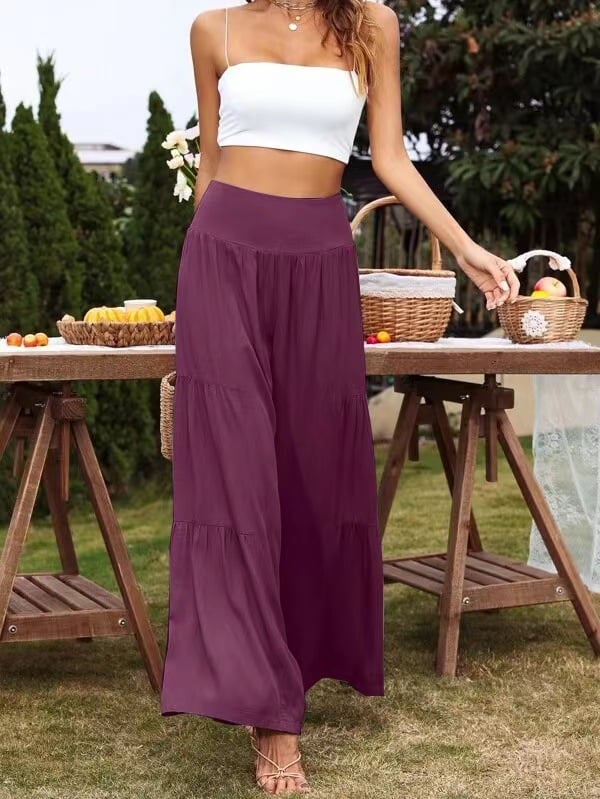 boho Flare Pants High Waist