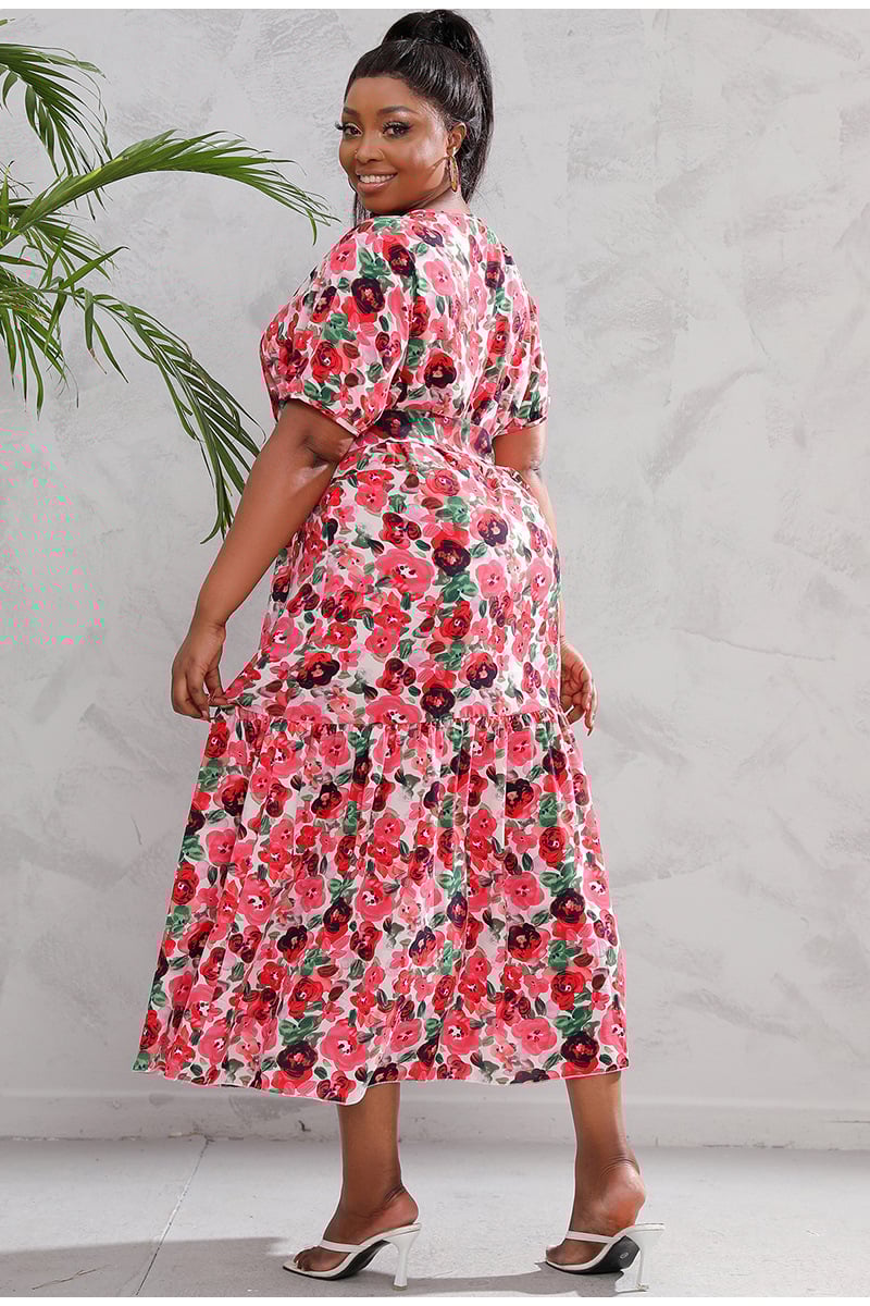 Plus Size vintage Floral Dress