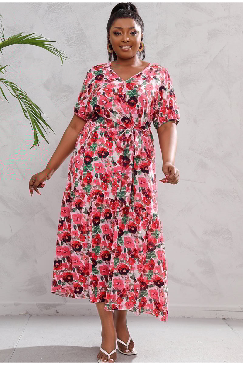 Plus Size vintage Floral Dress
