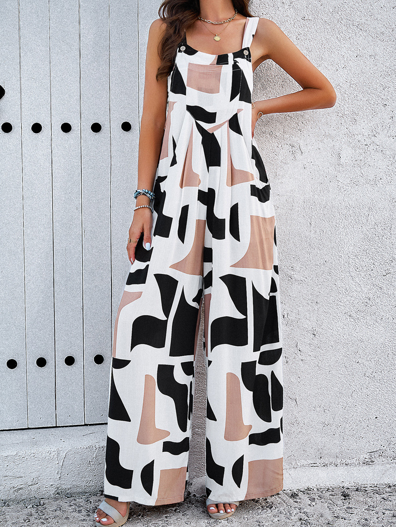 boho Jumpsuit Light Green Floral