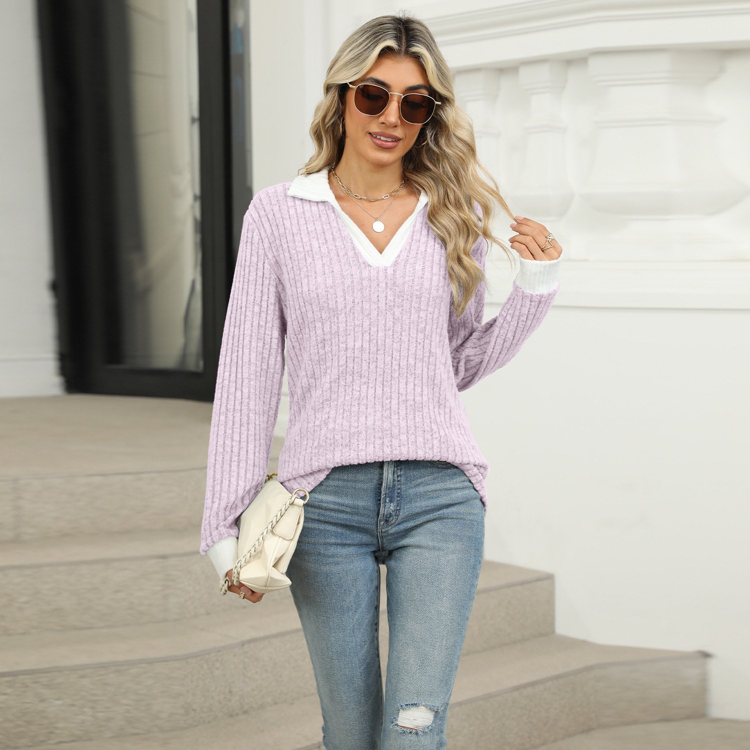 boho Cozy Loose Rib Sweater