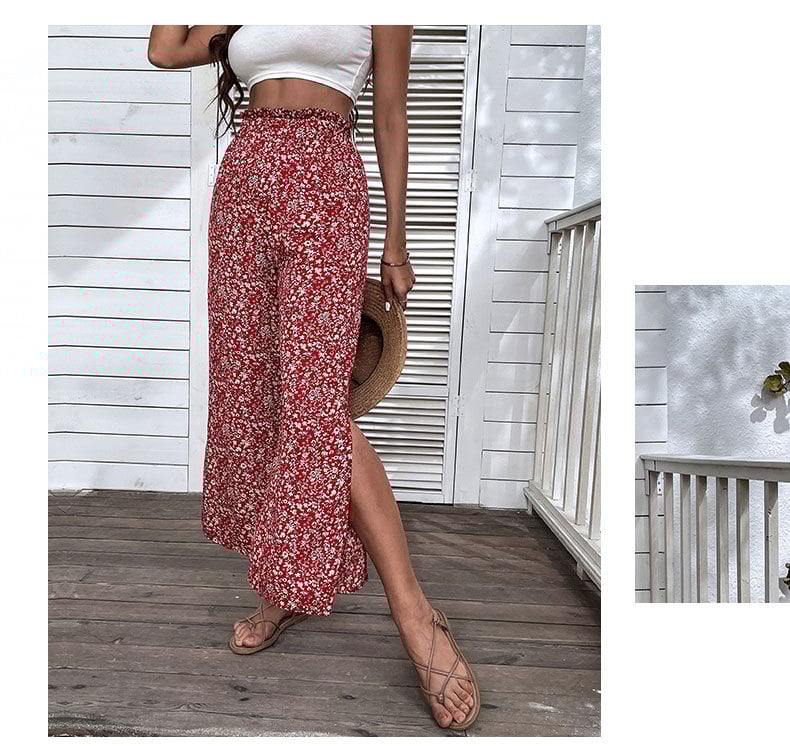 boho Floral High Waist Flare