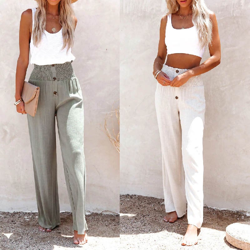 boho High Waist Flare Pants