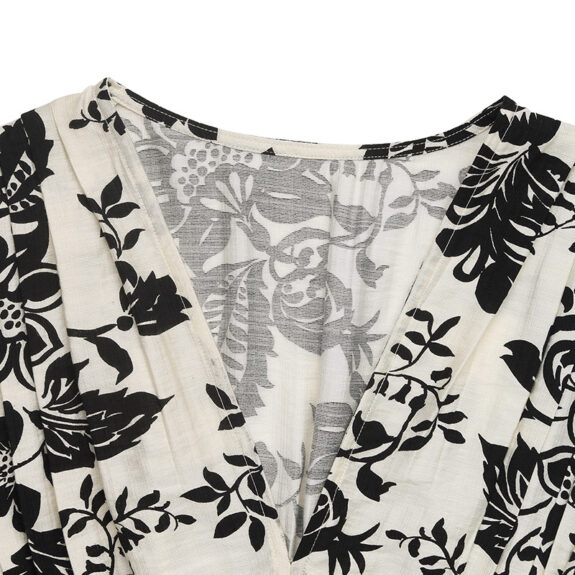 Boho Retro Black and White Flower Dress - Obrázek 7