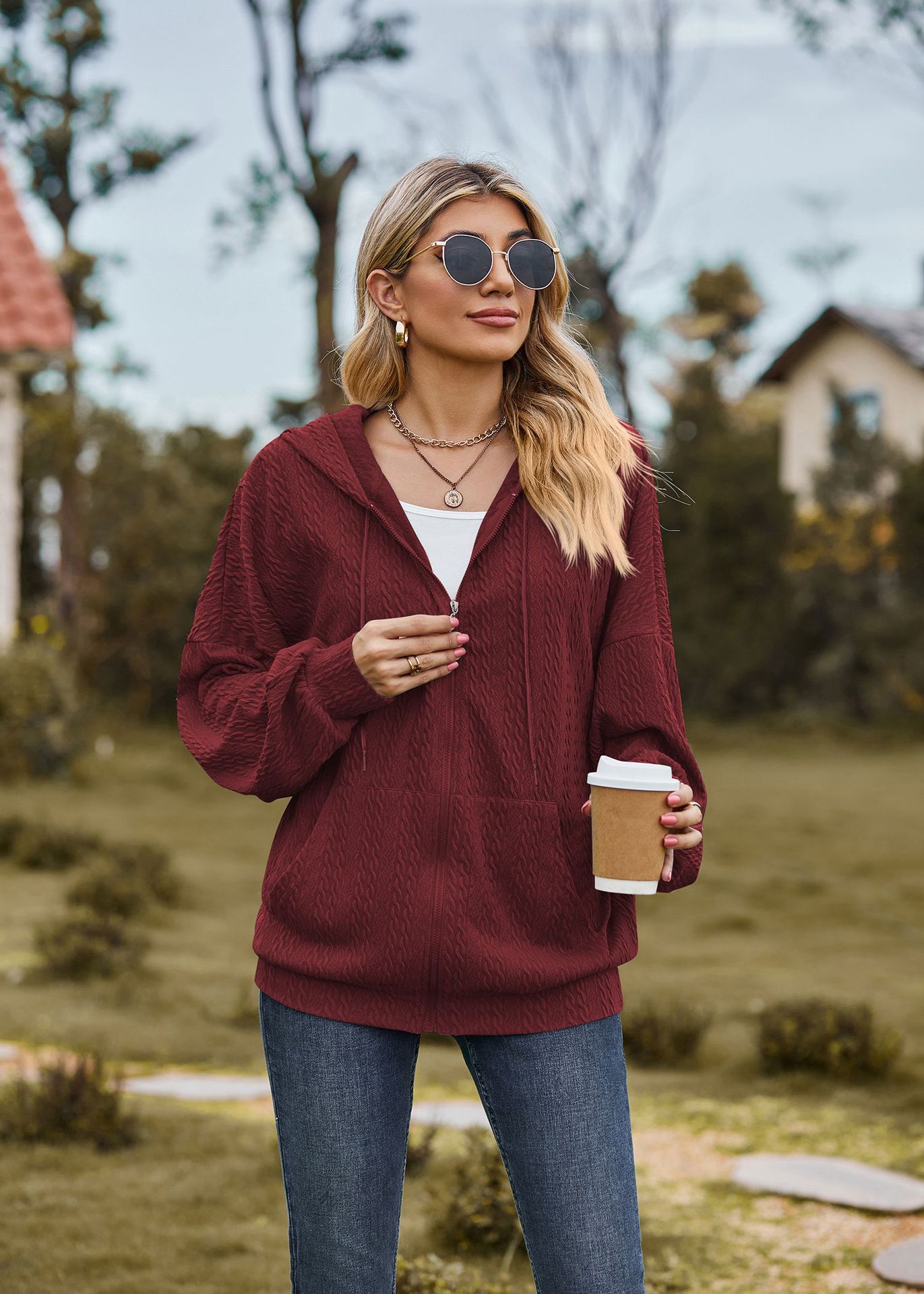 boho Pocket Long Sleeve Sweater