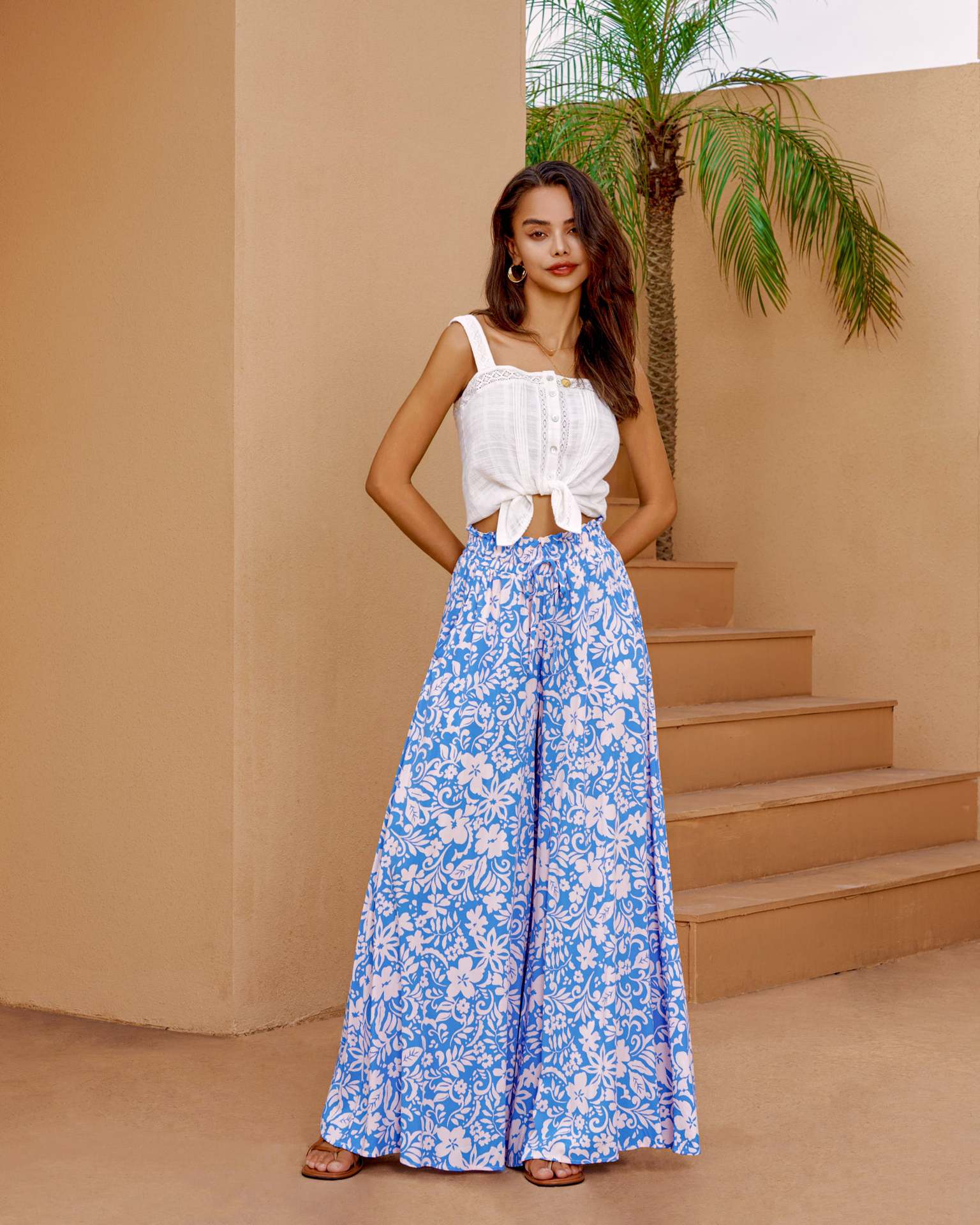 Summer vintage Flare Pants Women